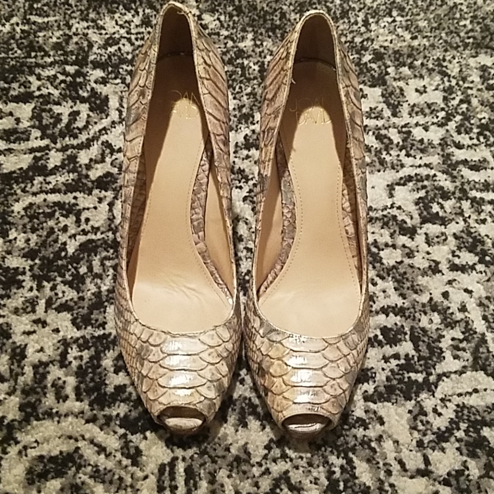 Joan and David snakeskin heels